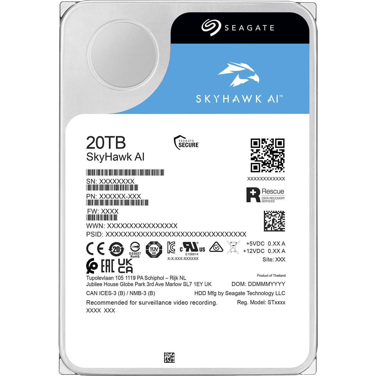 Жесткий диск Seagate SkyHawkAI 20Tb (ST20000VE003)