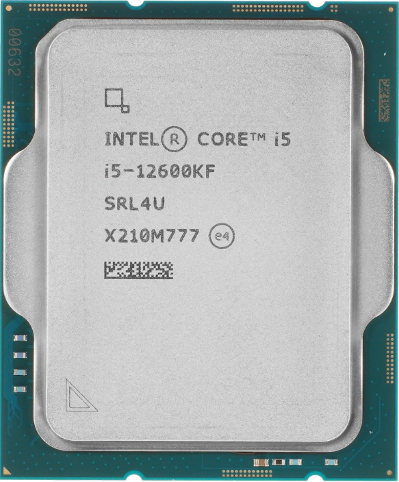 Процессор Intel Core i5 12600KF OEM (S - 1700, пр. ядер: 6, эн. ядер: 4, потоков: 16, 10nm, Alder Lake-S, 2.8 GHz, Turbo: 4.9 GHz, L2: 9.5MB, L3: 20 MB, 8 x 16 GT/s DMI4, 2-х канальный контроллер памяти DDR4-3200/DDR5-4800, контроллер 16 линий PCI-Express